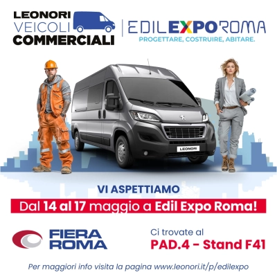 Immagini Leonori Veicoli Commerciali a Edil Expo Roma 2026: soluzioni su misura per imprese, artigiani e professionisti dell’edilizia